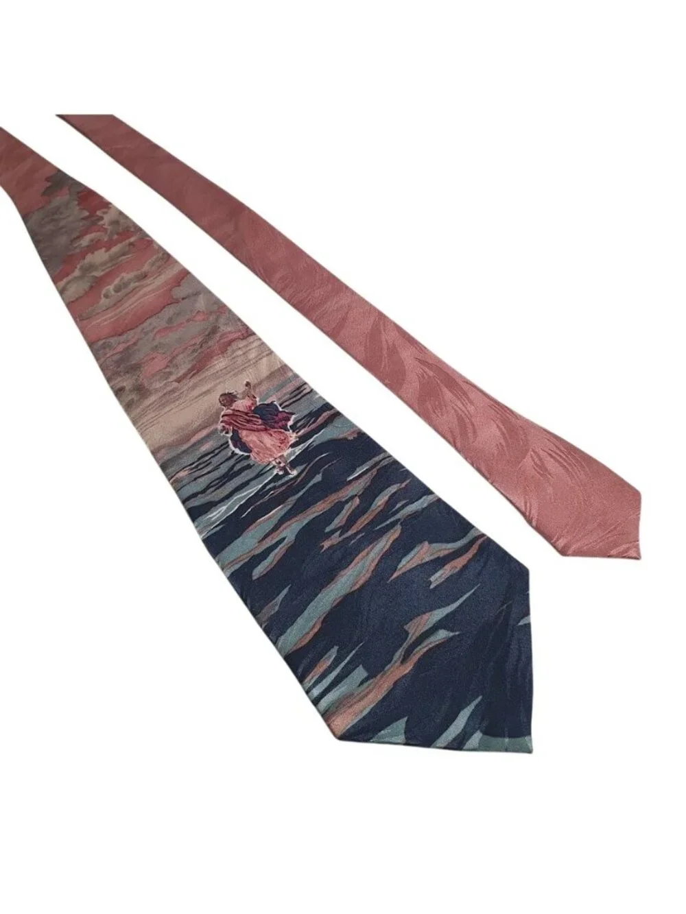 Free Man Apparel Silk Tie Walking On Water Jesus Church Pastor Gift Pink Blue Mu